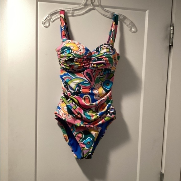NWT Bleu|Rod Beattie Go For Bold Shirred Underwire One-Piece Size 6 Swimsuit - Picture 3 of 6